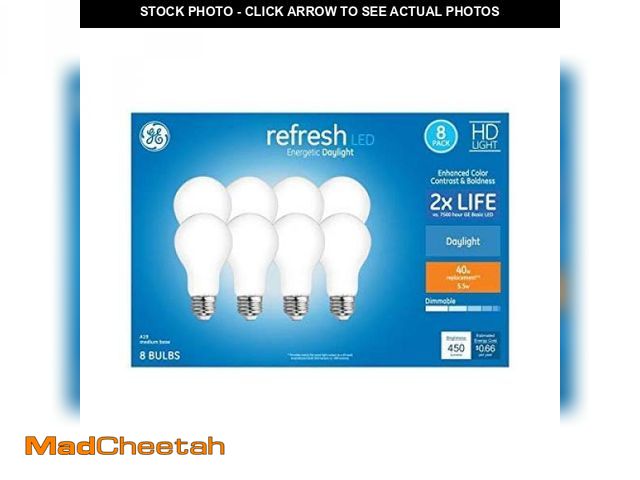 Lot 74-12436405 - GE Refresh 40-Watt EQ Daylight Dimmable Light Bulbs (8-Pack) - USED
