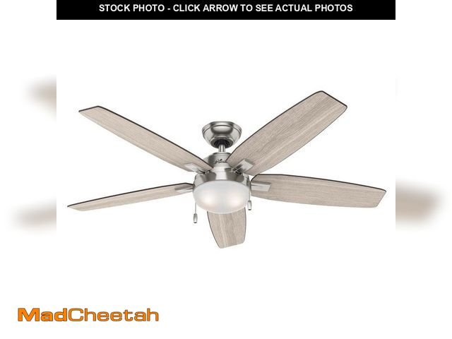 Lot 74-13560853 - Hunter Antero 54 in. LED Indoor Brushed Nickel Ceiling Fan with Light - UNUSED