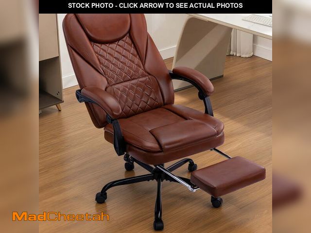 Lot 74-14585914 - COOLHUT Executive Office Chair, Big and Tall Office Chair with Footrest Reclining Faux Leather Chair...