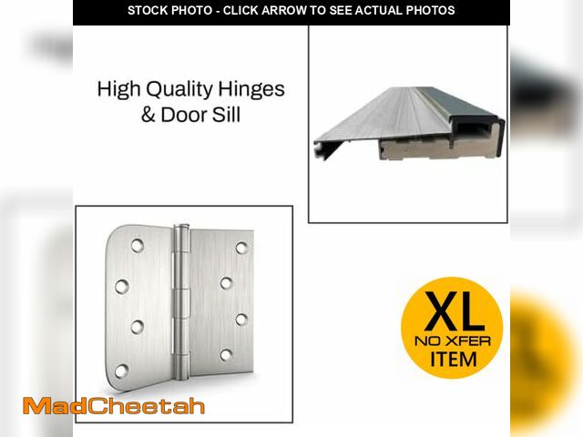 Lot 74-12629311 - KEIKI 36" x 80" Smooth Fiberglass Entry Door with 3/4 View Frosted Glass, Primed Knock-Down Frame, L...