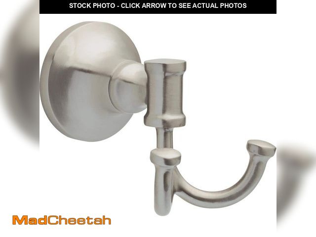 Lot 74-12663277 - Delta Chamberlain Double Towel Hook Bath Hardware Accessory in Brushed Nickel - UNUSED