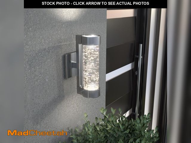 Lot 74-13000582 - Home Decorators Collection Ansel 11.3 in. Stainless Steel Modern Bubble Glass Integrated LED Outdoor...