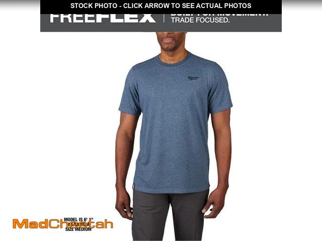 Lot 74-13772739 - Milwaukee Men's X-Large Blue Cotton/Polyester Short-Sleeve Hybrid Work T-Shirt - UNUSED