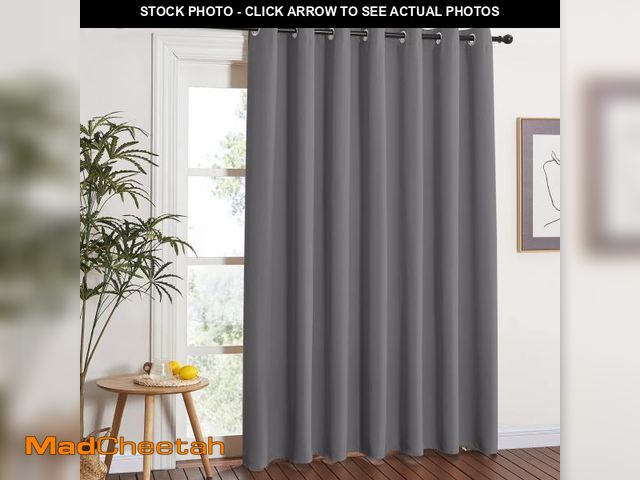 Lot 74-12310830 - NICETOWN Grey Blackout Patio Sliding Door Curtains 84 inch Length, Grommet Room Divider Thermal Insu...