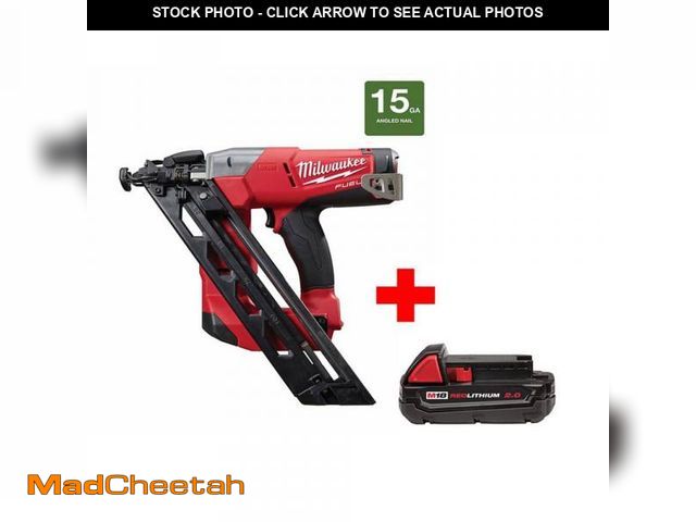 Lot 74-11826512 - (MISSING BATTERY) Milwaukee M18 FUEL 18-Volt Lithium-Ion Brushless 15-Gauge Cordless Angled Finish N...