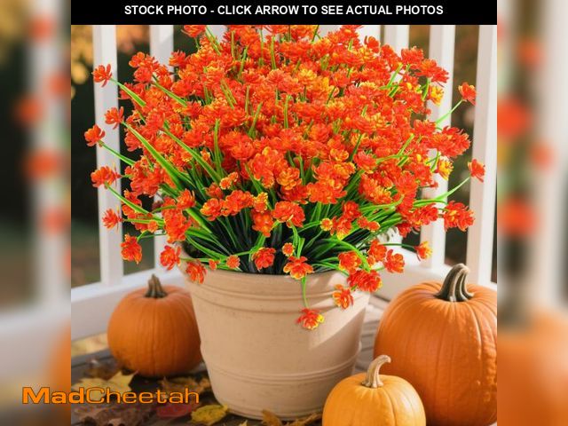 Lot 74-12303024 - AGIRL 24 Bundles Artificial Fall Flowers Faux Mums Outdoor Indoor,No Fade Autumn Fake Plastic Flower...