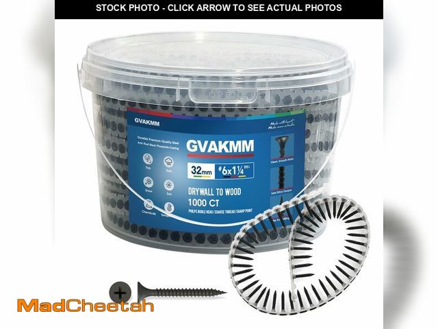 Lot 74-13543643 - GVAKMM #6Ãâ1-1/4 inch Drywall to Wood Collated Screw Ã¢â¬â 1000 Count,Collated Black Wood,Dryw...