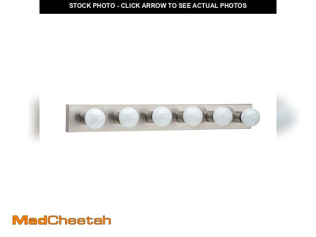 Lot 74-14360845 - Generation Lighting Center Stage 36 in. 6-Light Brushed Stainless Traditional Wall Dressing Room Hol...