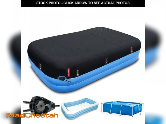 Lot 74-12311986 - QH.HOME 102" L x 72" W Inflatable Pool Cover Fits Blow Up Pool,Built-in Fast Tightening Patented Rat...