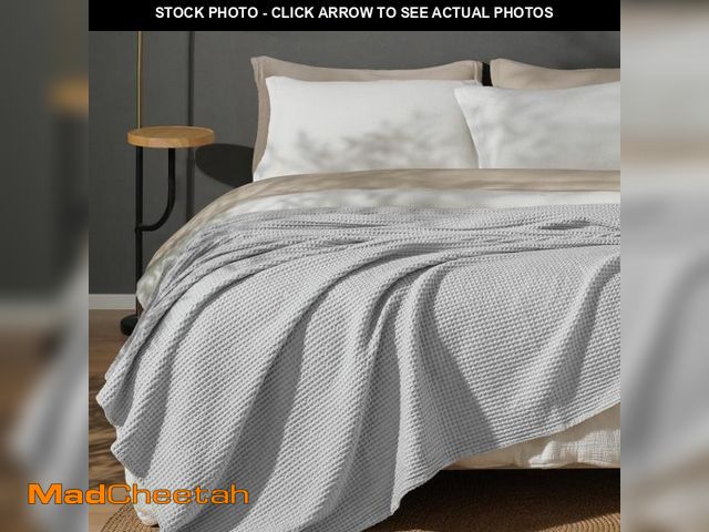 Lot 74-12311565 - PHF Pre-Washed Cotton Waffle Weave Blanket Twin Size for Bed,Snag Proof Throw Blanket for Couch Spri...