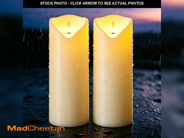 Lot 74-14270582 - Nimiko Solar Outdoor Waterproof Flameless Candles - 2 Pack Solar &amp; Battery Operated LED Candles,...