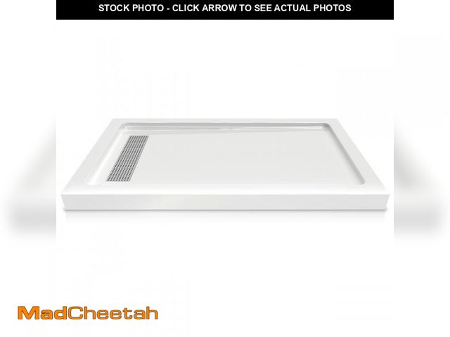 Lot 74-12264479 - CKB 60" x 36" Shower Base, Left or Right Drain, Removable Aluminum Flange (Zero/Single/Dual Threshol...