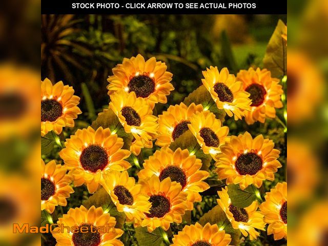 Lot 74-14153779 - Tigrelight 6 Packs Solar Sunflowers Outdoor Waterproof with 18 Flowers, Auto ON/Off Solar Garden Lig...