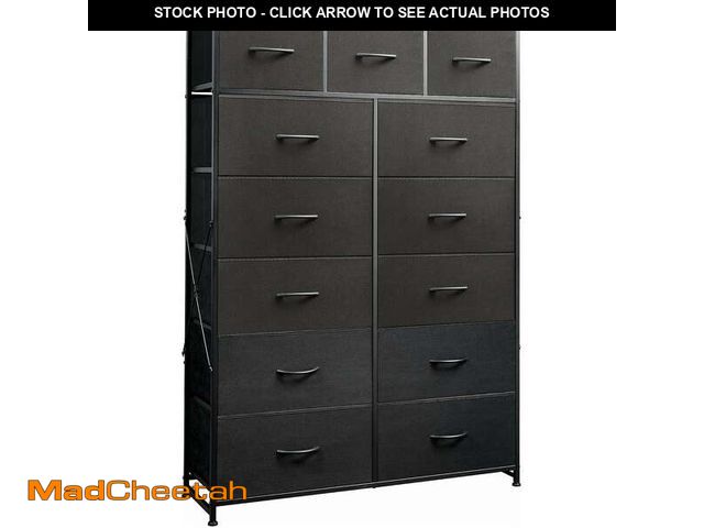 Lot 74-13764643 - ACCVER 13-Drawer Fabric Dresser with Wood Top &amp; Metal Frame, Closet and Chest for Bedroom, Cloth...