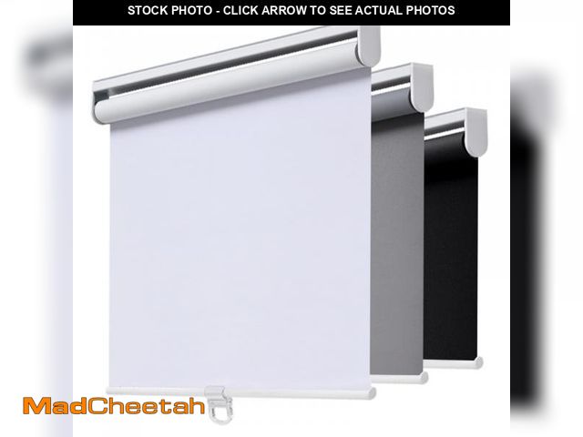 Lot 74-12165913 - Cordless Roller Shades Blackout Blinds for Windows Room Darkening Rolled Up Shades with Spring Syste...