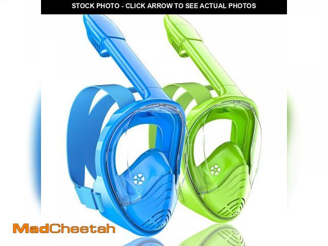 Lot 74-12119960 - QingSong Kids Snorkel Mask Full Face, Snorkeling Set with Camera Mount, 180 Degree Panoramic View Sn...