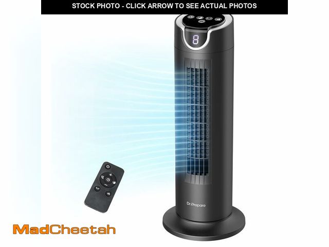 Lot 74-12711295 - DR.PREPARE Tower Fan for Bedroom, 25 dB Quiet DC Bladeless Fan with Remote, 8 Speeds, 1-8H Timer, 80...