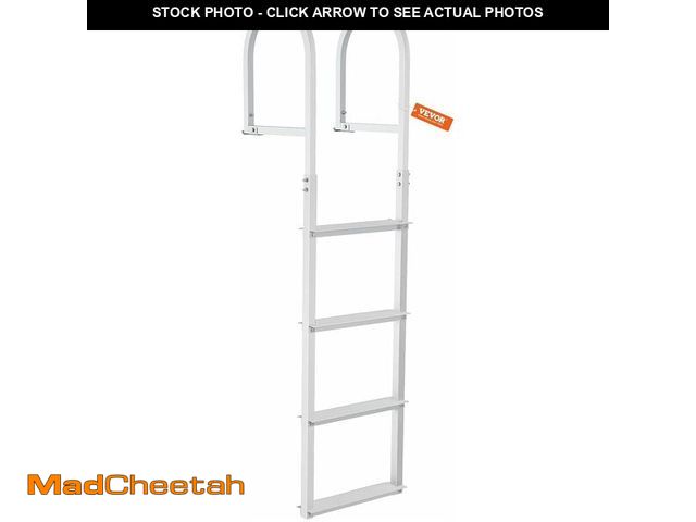 Lot 74-13382631 - VEVOR Dock Ladder, Removable 4 Steps, 500 lbs Load Capacity, Aluminum Alloy Pontoon Boat Ladder with...