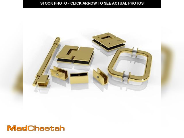 Lot 74-14244795 - Glass Warehouse 78 in. Glass Hinged Hardware Pack in Polished Brass Bronze with Handle - UNUSED