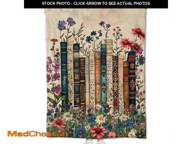 Lot 74-14206041 - amepay Vintage Book Blanket Gifts for Kids Girls Women,Retro Readers and Floral Throw Blankets,Soft ...