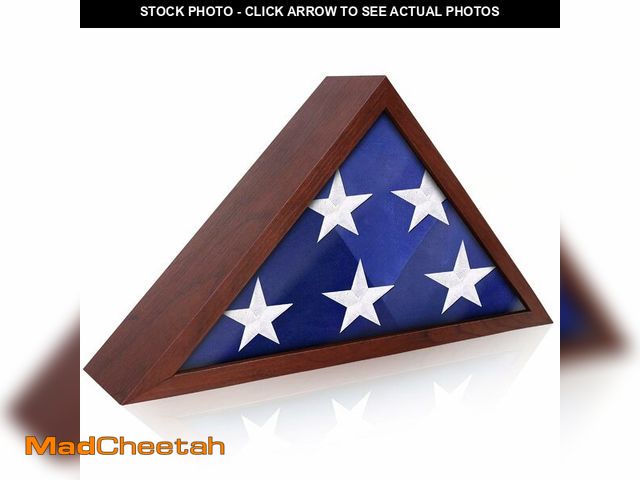 Lot 74-14206283 - ASmileIndeep Flag Display Case for Small Flag, 3' x 5' American Flag Shadow Box with HD Tempered Gla...