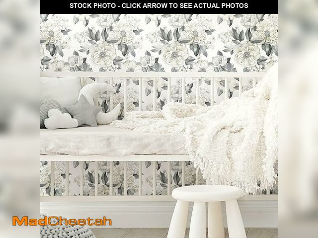 Lot 74-14599502 - RoomMates RMK12030WP Gray and Taupe Watercolor Floral Bouquet Peel and Stick Wallpaper - UNUSED