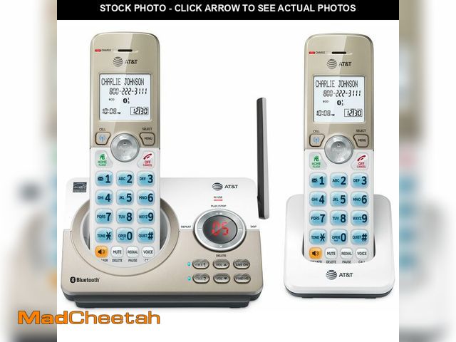 Lot 74-13566394 - AT&amp;T DL72219 DECT 6.0 2-Handset Cordless Phone for Home with Connect to Cell, Call Blocking, 1.8...