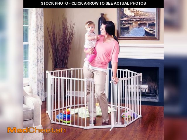 Lot 74-12400178 - Toddleroo by North States - 3 In 1 Metal Superyard Baby Play Yard: 8 Panel Playpen, Gate, or Extra W...