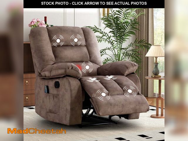 Lot 74-13778013 - (MISSING REMOTE,POWER CORD) Ebello 36'' Massage Recliner Chair with Heat and Vibration â Soft Fabr...