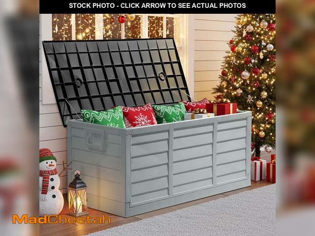 Lot 74-12779082 - Ktaxon Collapsible 75gal Outdoor Garden Plastic Storage Deck Box Easy Set Up,Space Saving,New Genera...