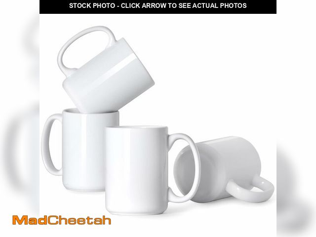 Lot 74-13719830 - Smilatte 16 OZ Porcelain Coffee Mugs, Classic Blank Ceramic Cup with Large Handle for Tea Latte Capp...