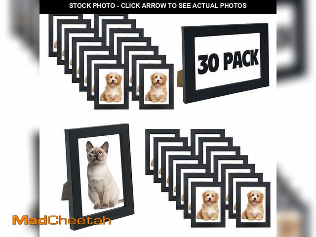 Lot 74-14274126 - WHEATHUSK 4x6 Picture Frames Bulk Set of 30 Wood Photo Frames for 4x6 Photos Wall Mounting Simple Bl...