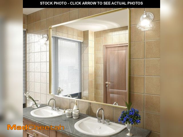 Lot 74-12994199 - GODCHAR 48 in. W x 40 in. H Rectangular Aluminum Alloy Frame with Inner Deep Design and Tempered Gla...