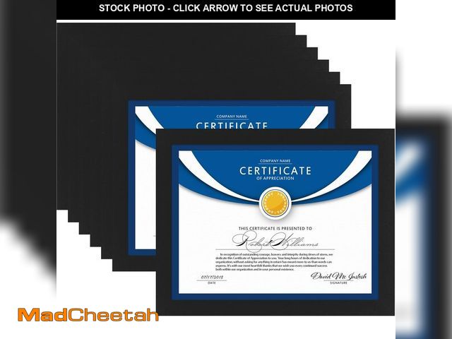 Lot 74-14268450 - Icona Bay 8.5x11 Diploma Frames (Black, 12 Pack), Sturdy Wood Composite Certificate Frame, Sleek Doc...