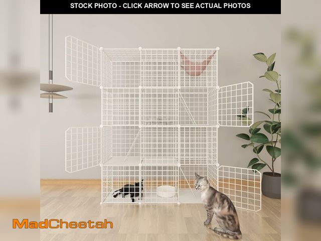 Lot 74-14347638 - Cat Cages Indoor Enclosure with Plastic Platforms, Cat Playpen Catio Detachable Metal Wire Kennels C...