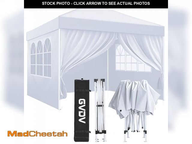 Lot 74-12156413 - GVDV 10'x10' Pop Up Canopy tent with Sidewalls, GVDV Portable Instant Canopy, Outdoor Canopy Event T...