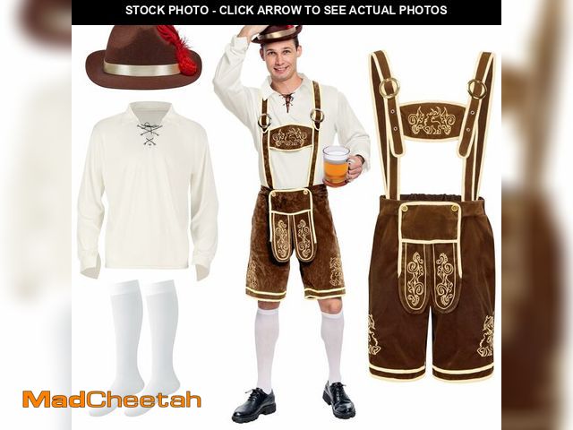 Lot 74-12705977 - Spooktacular Creations Halloween Men Oktoberfest Costume Set, Lederhosen Men with German Bavarian Ha...