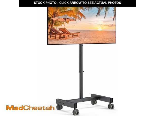 Lot 74-14300812 - Perlegear Rolling TV Stand, Mobile TV Stand on Wheels for 13-50 inch TVs with Height Adjustment &amp...