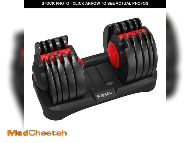Lot 74-12862644 - FitRx Adjustable Dumbbells, 52.5lb SmartBell Dumbbell Set with Quick-Select Weights for Home Gym - U...