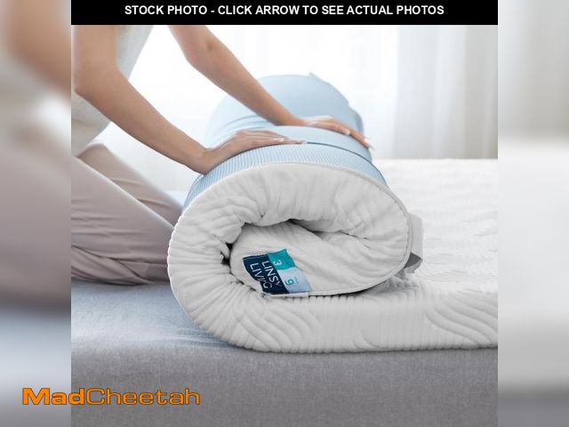 Lot 74-12540085 - LINSY LIVING 3" Firm Mattress Topper Queen, Firm Memory Foam, Cooling Gel Infused Bed Topper with Te...