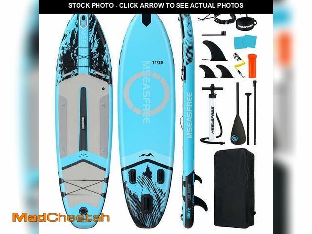 Lot 74-12667734 - MSEASFREE 11 ft Inflatable Paddle Board Stand up Paddle Board All-Purpose Fishing Board with Full SU...