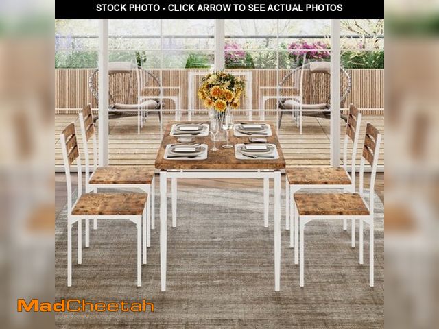 Lot 74-12819603 - 5 Piece Dining Table Set, Dining Table and Chairs Set for 4, Kitchen Table Set for Dining Room Kitch...