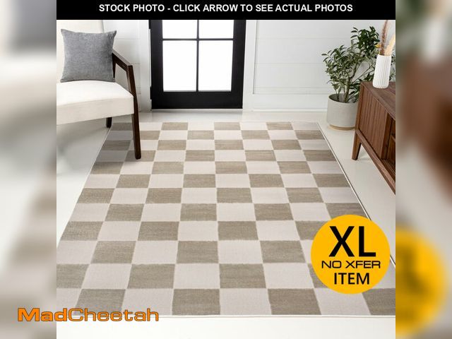 Lot 74-12785062 - JONATHAN Y Checkerboard High-Low Indoor Area Rug 8X10 Beige/Cream, Thea Modern Geometric for Living ...