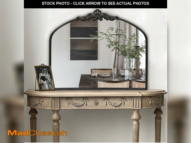 Lot 74-13836618 - WAMIRRO Arched Mirror,Black Traditional Vintage Ornate Baroque Mirrors,Antique Brass Mirrors for Ent...