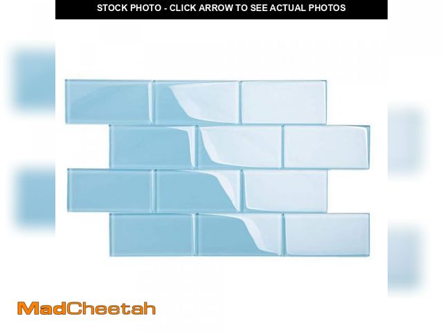 Lot 74-12532812 - Light Blue 3 in. x 6 in. x 8 mm Glass Subway Tile (5 sq. ft./Case) - UNUSED