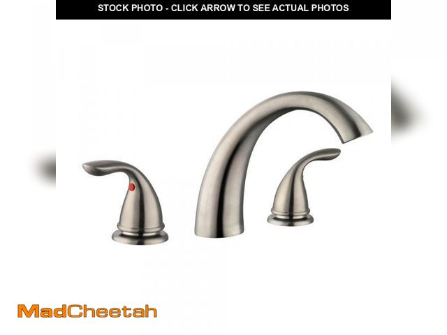 Lot 74-11994853 - Glacier Bay Builders 2-Handle Deck-Mount Roman Tub Faucet in Brushed Nickel - UNUSED