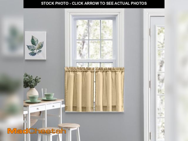 Lot 74-12405481 - (SET OF 2) August Grove Ellis Tailored Tier Curtain Almond 28" x 36" - UNUSED