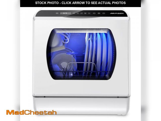 Lot 74-12514291 - AIRMSEN Portable Countertop Dishwasher with 5-Liter Built-in Water Tank and Air-Dry Function, 5 Wash...
