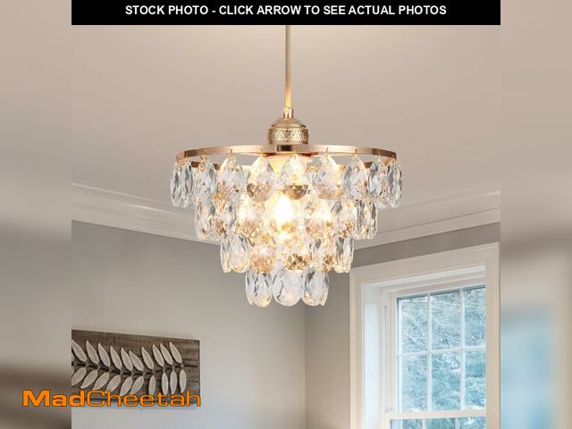 Lot 74-12703183 - Luupyia Rose Gold Crystal Pendant Light Mini Crystal Chandelier, 47.24 Inch Height Adjustable, Moder...