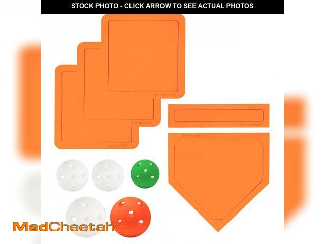 Lot 74-12441169 - PRAOUTSAD Throw Down Rubber Baseball Bases - 11" Plastic Softball Set for Plastic Batting Practice B...